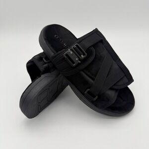 Draco Slides New Mens 11-12 fits 10.5thru 12 Phantom Black Buckle Lounge Slides